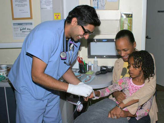 Child allows IV placement